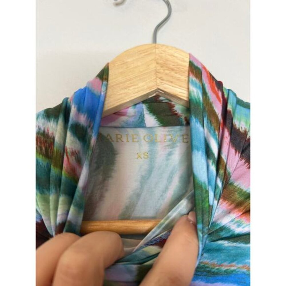 NEW Marie Oliver Paxton Turtleneck Long Sleeve Maxi Dress Multi Color Size: XS - Picture 4 of 7